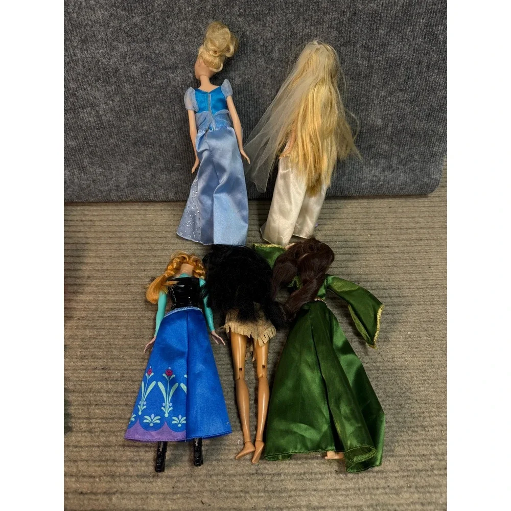 Disney Princess Doll Lot of 15 Ariel Cinderella Merida Jasmine Belle Anna Mulan